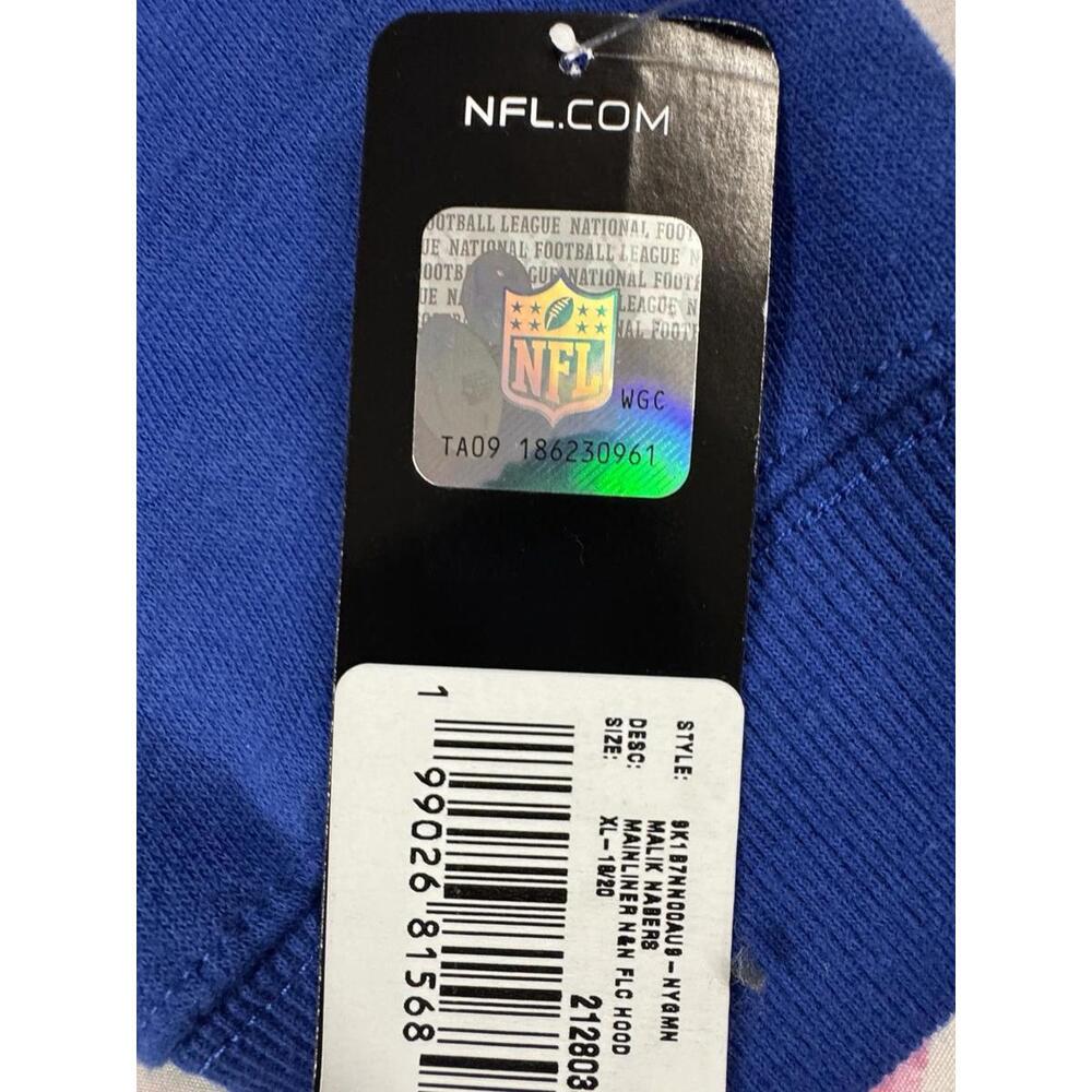 New York Giants Malik Nabers #9 Youth Hoodie - Picture 2 of 4